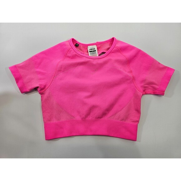 ALK Women's Women's S/M Gymshark Pink Crop Top And Black Leggings Workout Outfit - Picture 8 of 11